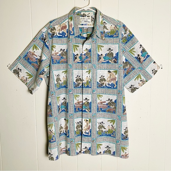 Vintage Men’s Reyn Spooner Dietrich Varez Father Damien Hawaiian Aloha Shirt XXL - Picture 3 of 11
